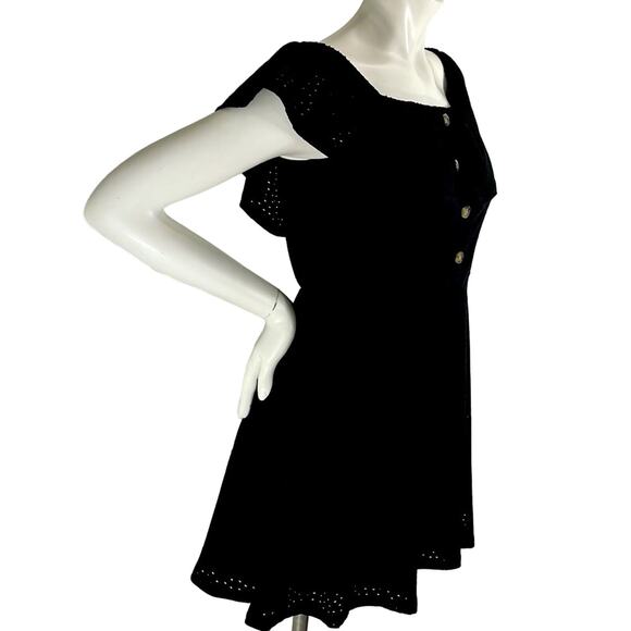 Speechless Black Eyelet Off-The-Shoulder Short Dress - Picture 5 of 12